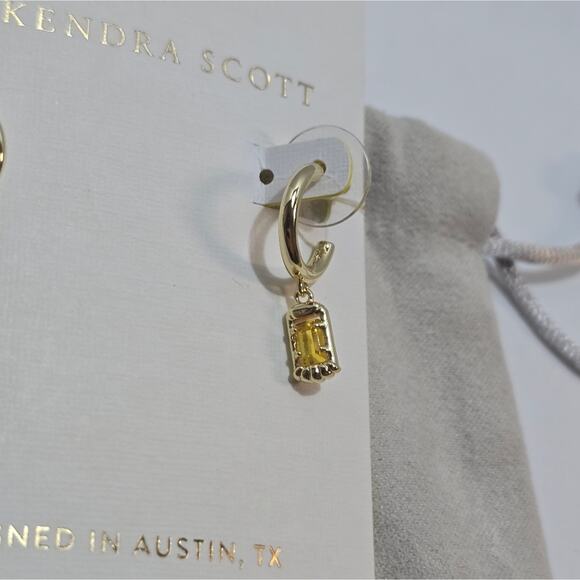 Kendra Scott Huggie Hoop Earrings Gold Plated New - Picture 4 of 5